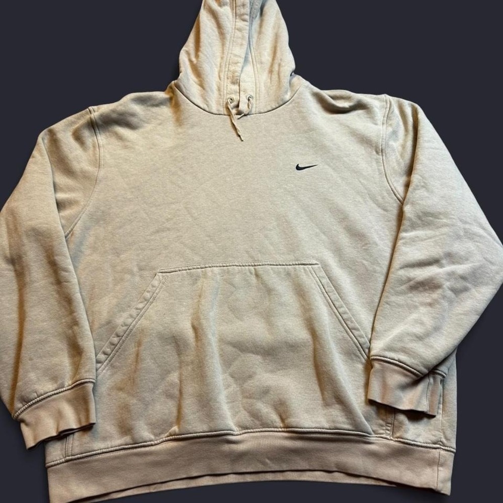 Vintage Nike Y2K gray tag tan casual preppy essential‎ hoodie size large